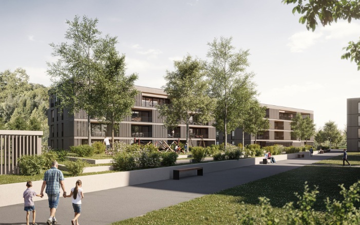 Rendering der Wohnüberbauung NaturELLA aussen